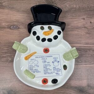 FIGI Build a Better Snowman Chip N' Dip Holiday Serving Dish Platter Tray